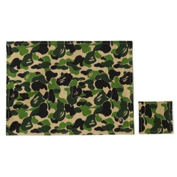 BAPE Green Camo Placemat and Coaster Set